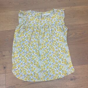 LOFT Yellow and White Floral Blouse